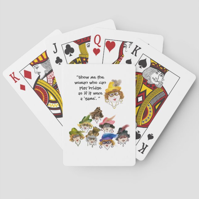 Acht humorvolle Bridge Player Ladys Cards Spielkarten (Rückseite)