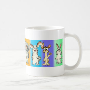 Acht Kaninchen-dumme Cartoon-Häschen-Kaffee-Tasse Kaffeetasse