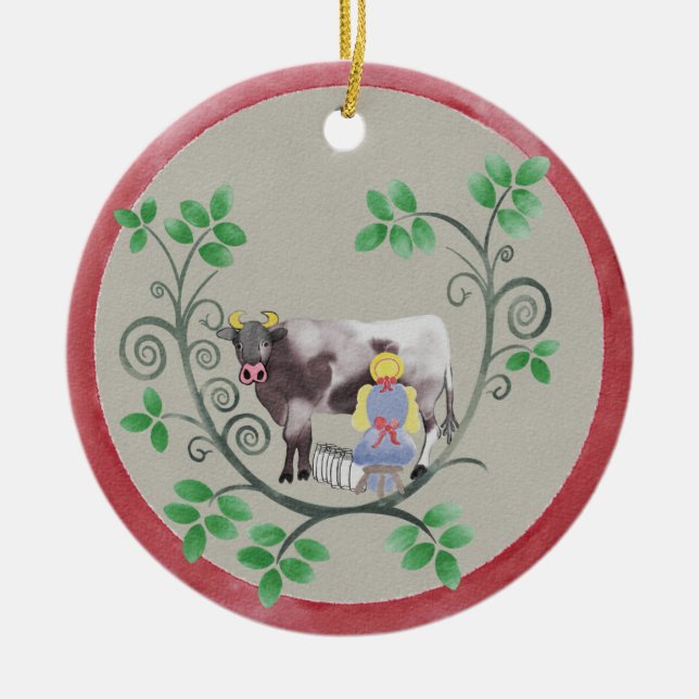 Acht Maid a Milking Weihnachtsschmuck (Vorne)