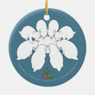 Acht Manx a-Milking.. zweiseitig Keramik Ornament