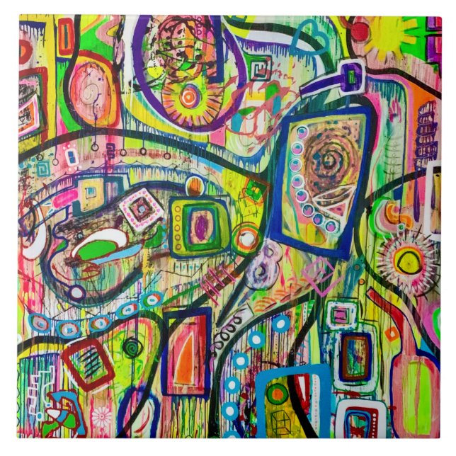 Acht Martinis 6 x 6 Keramiken Tile Fliese (Vorderseite)