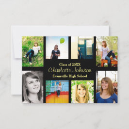 Acht/neun Fotos Schwarz - 3x5 Grad Bekanntgabe Einladung