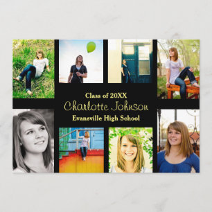 Acht/neun Fotos Schwarz - Grad Ankündigung