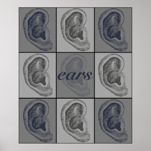 Acht Ohren Grafik Poster