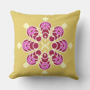 Acht Punkte Mandala - Gold und lila Kissen
