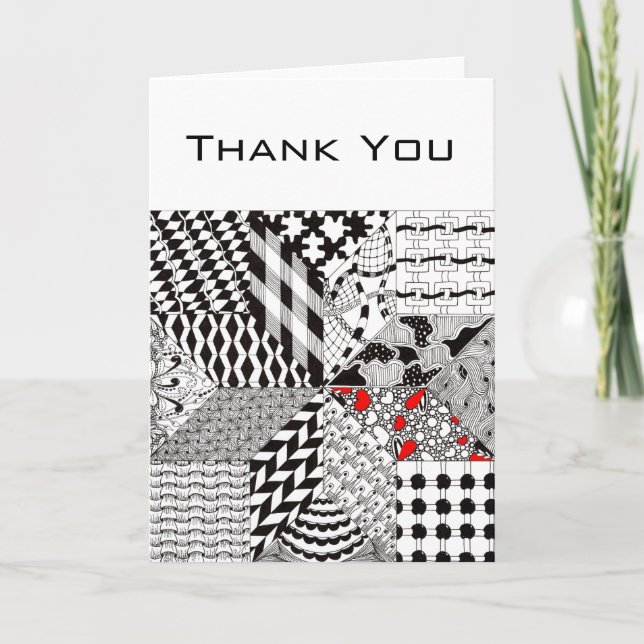 Acht Punkte Quilt Blockkarte Dankeskarte (Vorderseite)