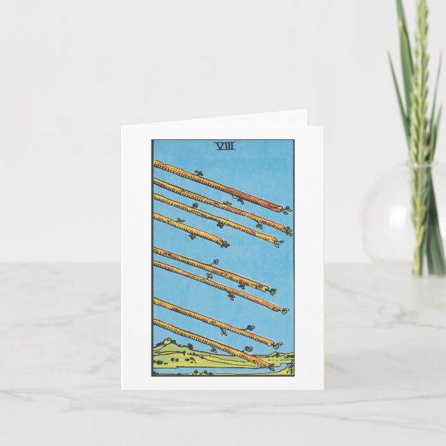 Acht Ruder - Rider Waite Smith Tarot Karte (Vorderseite)