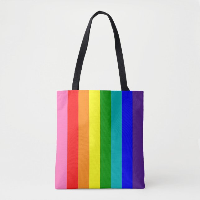 Acht Stripe-Regenbogen-Flagge Tasche (Vorderseite)