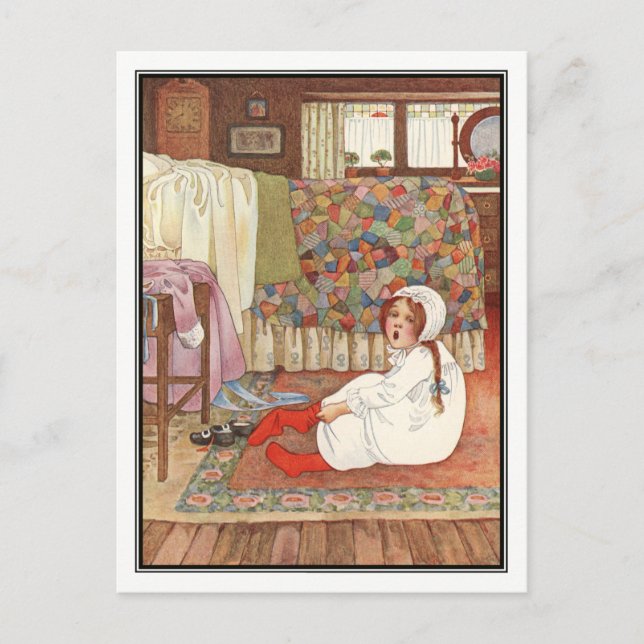 Acht Uhr von Millicent Sowerby Postkarte (Vorderseite)