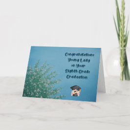 Achte Abschluss-Karte für Mädchen Dankeskarte