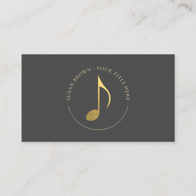 Achte Gold-Hinweis-Logo-Visitenkarte Visitenkarte (Vorderseite)
