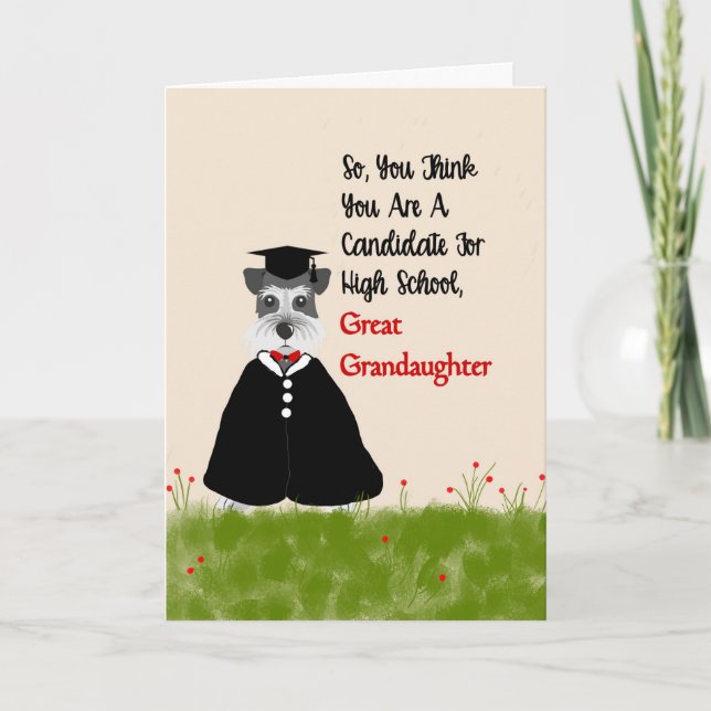 Achte Grade Abschluss Card for Great Grandtochter Karte (Vorderseite)