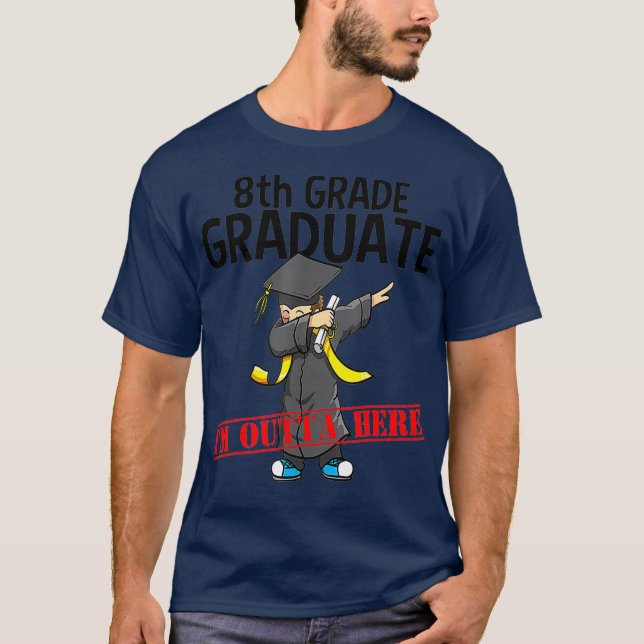Achte Grade Abschluss Funny Dabbing Boy Party T-Shirt (Vorderseite)