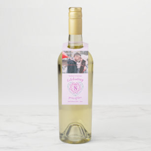 Achte Hochzeit Jubiläum Foto Edelstein Herz Flaschenanhänger