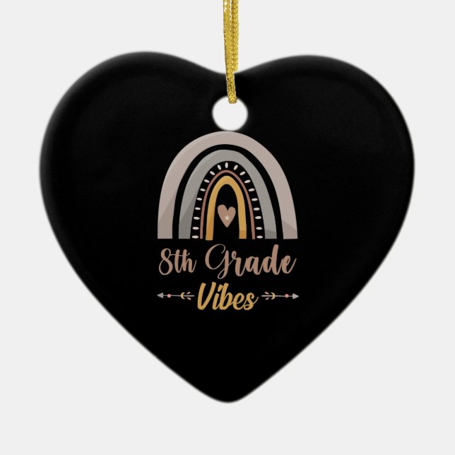 Achte Klasse Vibe Achte Klasse Zurück zur Schule Keramik Ornament (Vorne)