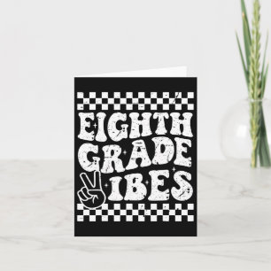 Achte Klasse Vibes 1st Back to School Checkerb Karte