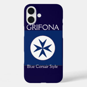 Achteckkreuz BLAU CORSAIR iPhone 16 Plus Hülle