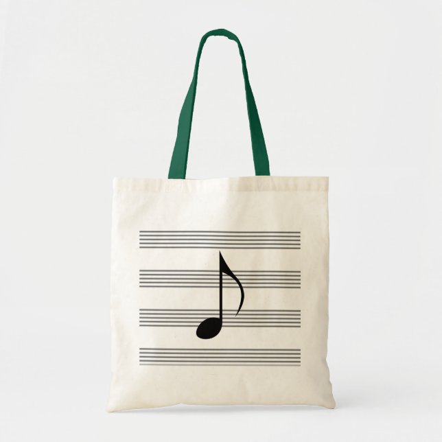 Achtelnote über Musikpersonal/musikalische Tragetasche (Vorne)
