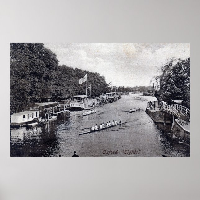 Achten Crew Rowing, Oxford England Vintag Poster (Vorne)