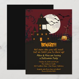 Achten Sie auf die Einladung zum Spuk Haus Hallowe