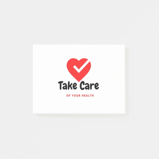 Achten Sie auf Ihre Gesundheit Post-it Klebezettel (Vorderseite)