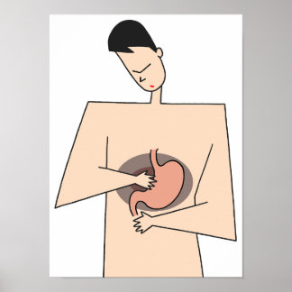 Achten Sie auf Magenprobleme. Poster