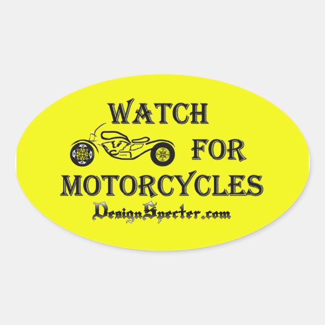 Achten Sie auf Motorradgelb - Aufkleber (Vorderseite)