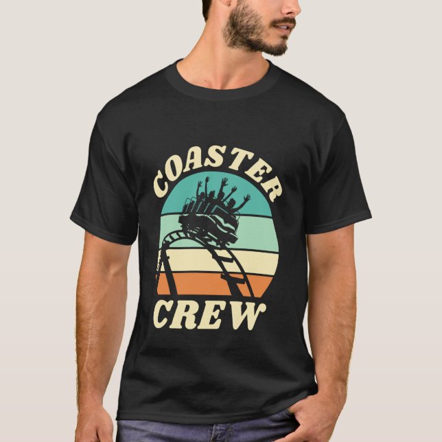 Achterbahn-Crew Freizeitpark Fans Coaster L T-Shirt (Vorderseite)