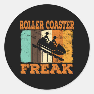 Achterbahn-Freak Retro Vintage-Stil Runder Aufkleber