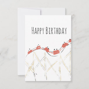 Achterbahn Handgezeichneter Geburtstag Karte
