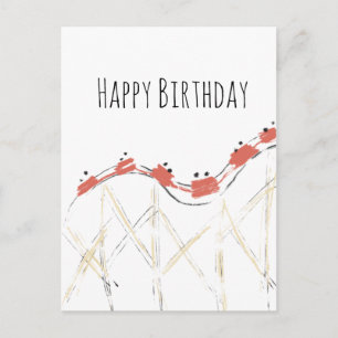 Achterbahn Handgezeichneter Geburtstag Postkarte
