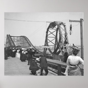 Achterbahn in Atlantic City, 1901. Vintag Poster