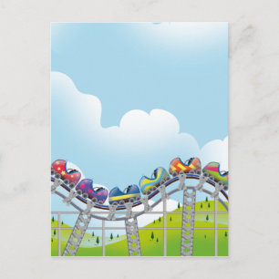 Achterbahnfahrt Postkarte