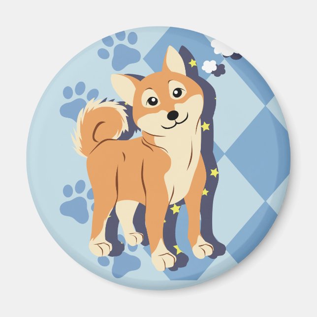 Achtsamer Shiba Inu Magnet (Vorne)