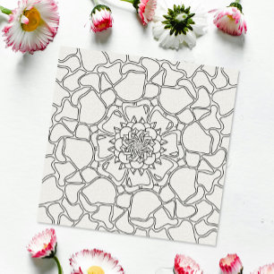 Achtsamer Sommer: Abstraktes Blumenmuster zum Ausm Poster