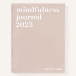 Achtsamkeit Light Pink White Minimalistisch Notizbuch