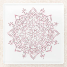 Achtsamkeit Mandala Design Glass Untersetzer