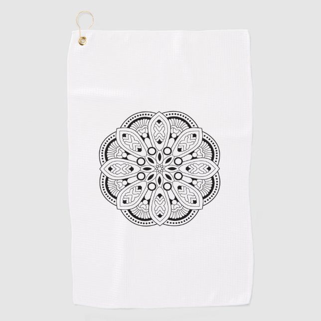 Achtsamkeit Mandala Design Golf Handtuch (Vorderseite)