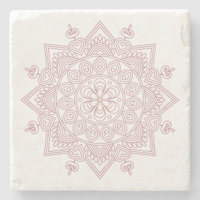 Achtsamkeit Mandala Design Untersetzer (Vorderseite)