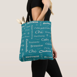 Achtsamkeit und Wellness-Wörter Typografisches Mus Tasche