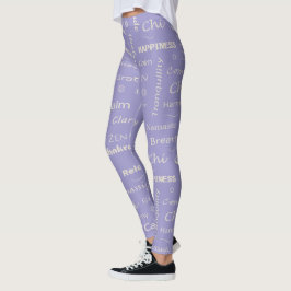Achtsamkeits-Wellness-Wörter typografisches Muster Leggings