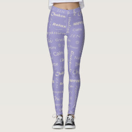 Achtsamkeits-Wellness-Wörter typografisches Muster Leggings