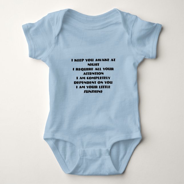 Achtung, abhängig von Ihnen, Ihr kleiner Sonnensch Baby Strampler (Vorderseite)