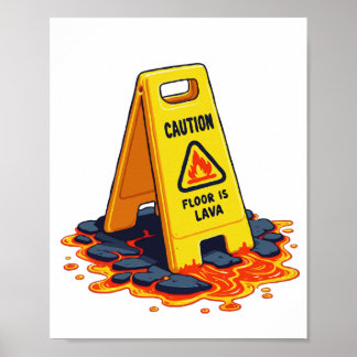 Achtung Boden Ist Lava - Nasser Boden Schild