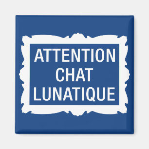 Achtung Chat Lunatique Magnet