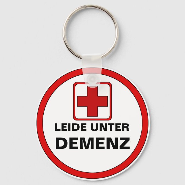 Achtung – Demenz Schlüsselanhänger (Vorderseite)