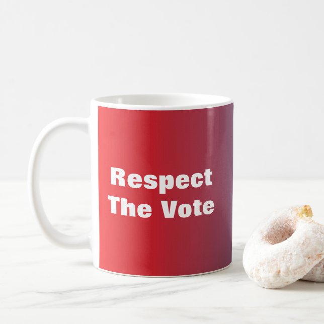 Achtung der Abstimmung und der Stimme Kaffeetasse (Mit Donut)
