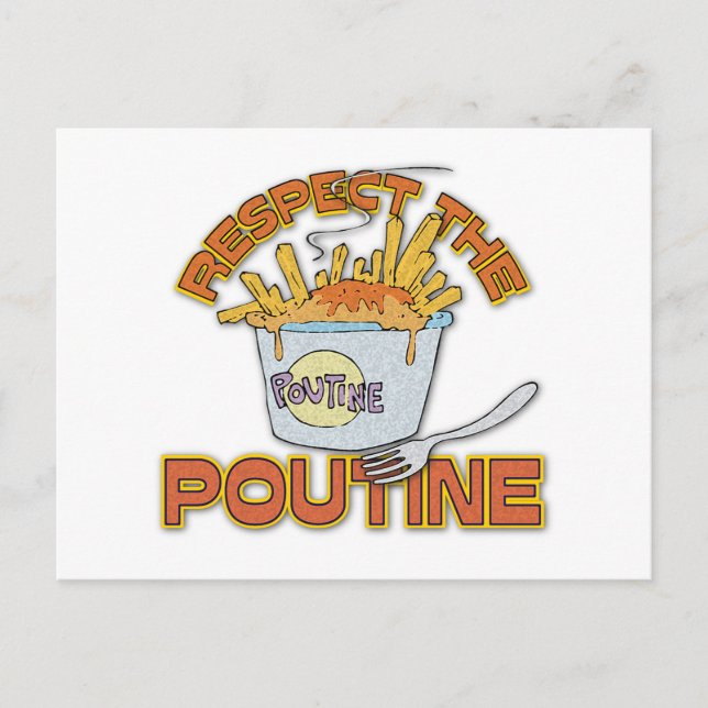 Achtung der Poutine Postkarte (Vorderseite)