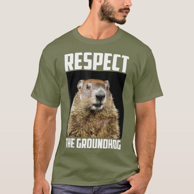 Achtung des Groundhog Woodchuck Foto Ground-Hog T-Shirt (Vorderseite)
