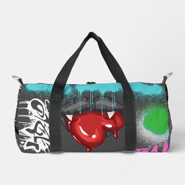 Achtung, ein Vampir isst Herzspray Gemälde Duffle Bag (Vorderseite)